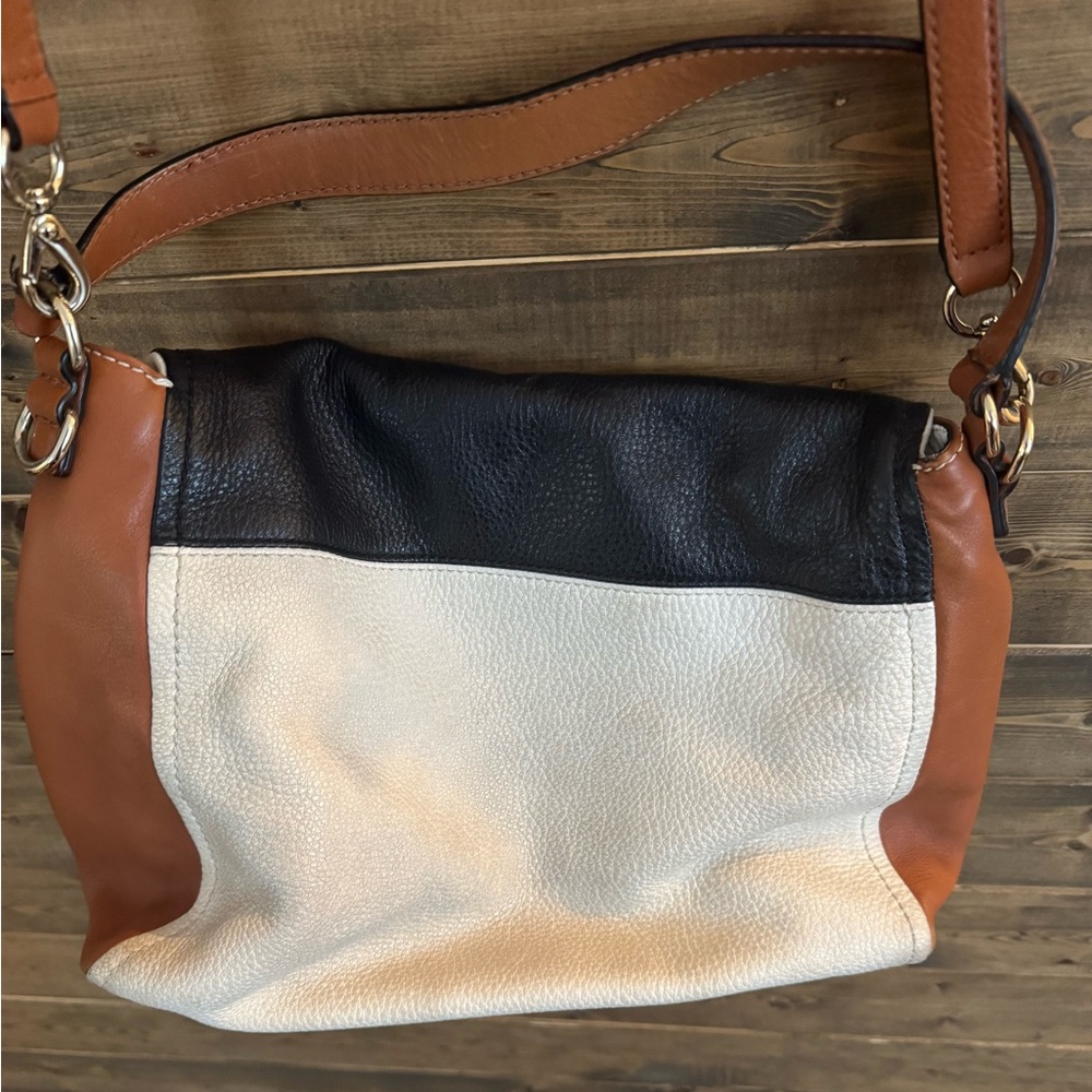 kate spade Tri-Color Leather Crossbody — Black, White & Tan - Picture 4 of 7